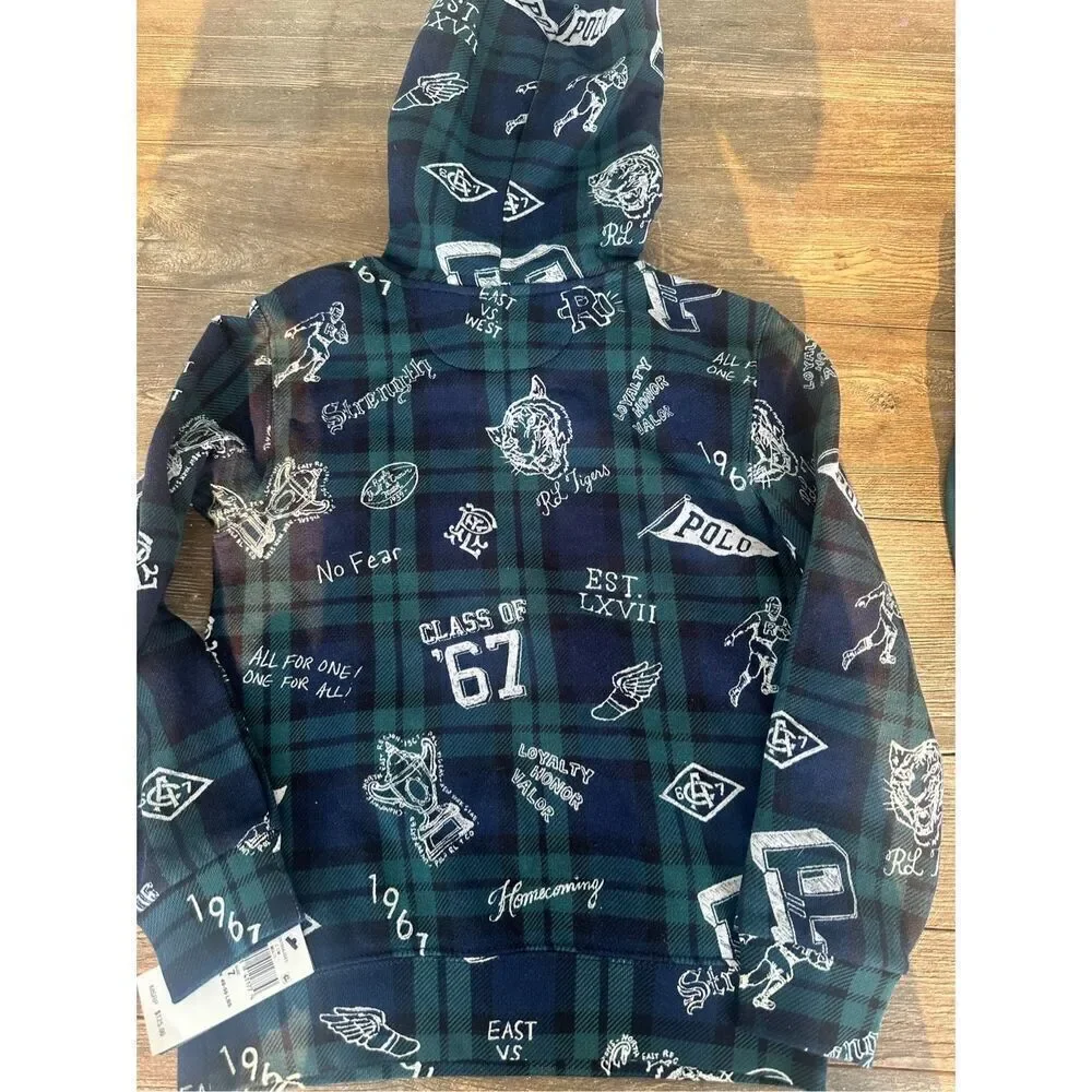 Polo Ralph Lauren Boys, size 7, Hoodie All Over Print, NWT